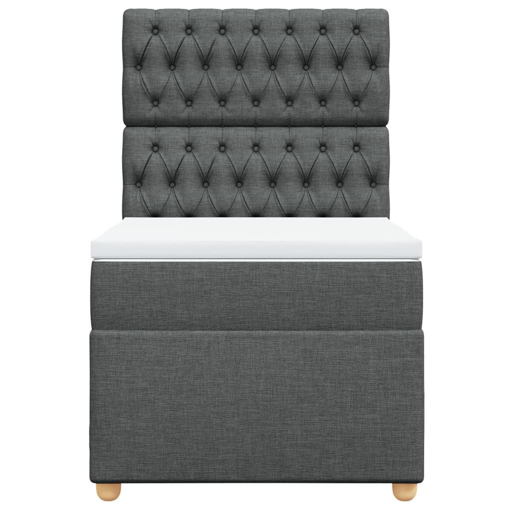 Boxspring met matras stof donkergrijs 100x200 cm Bedden & bedframes | Creëer jouw Trendy Thuis | Gratis bezorgd & Retour | Trendy.nl