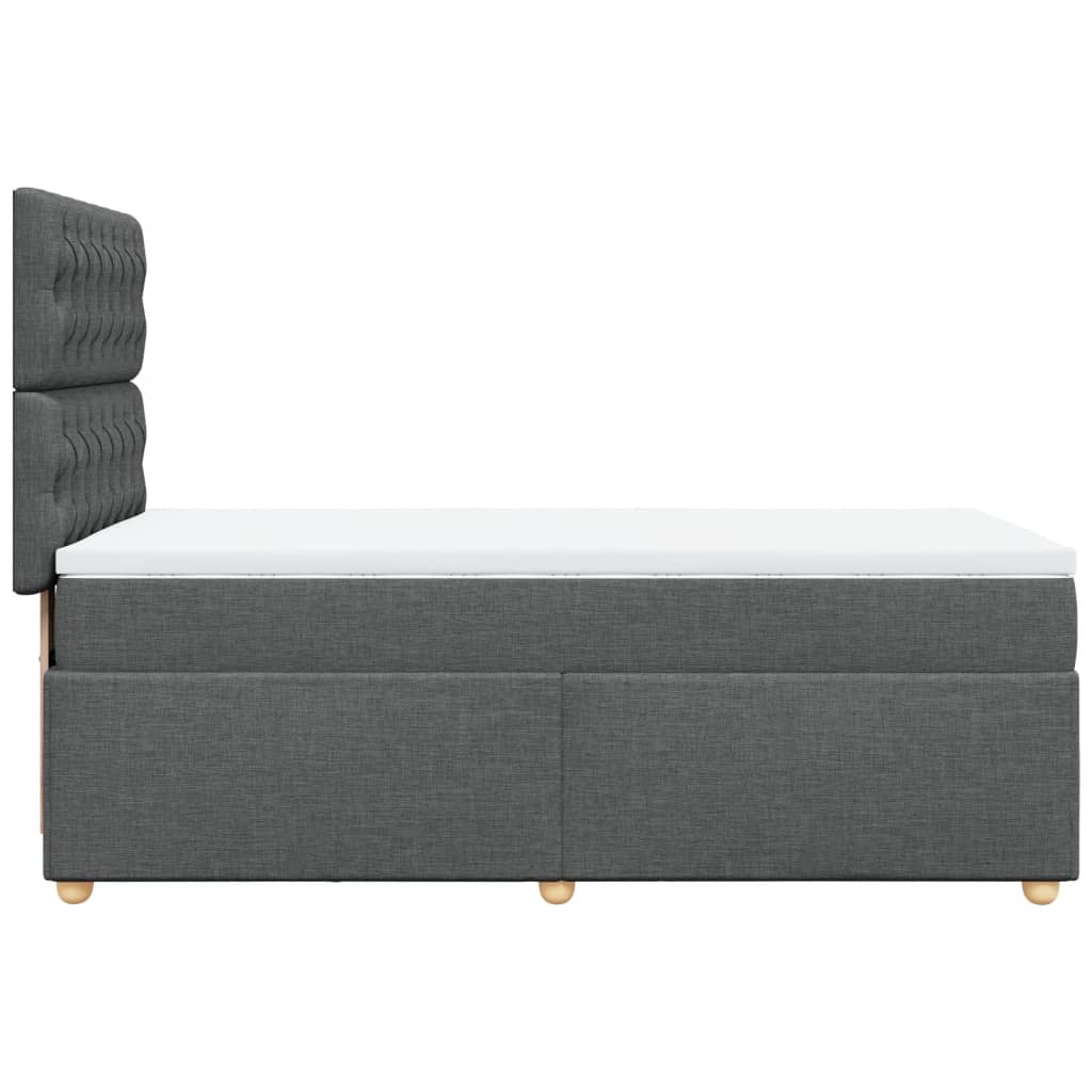 Boxspring met matras stof donkergrijs 100x200 cm Bedden & bedframes | Creëer jouw Trendy Thuis | Gratis bezorgd & Retour | Trendy.nl