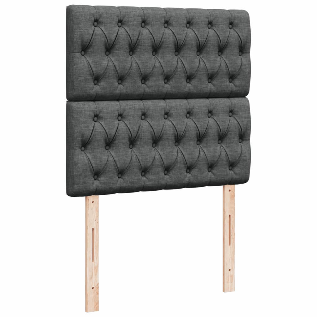 Boxspring met matras stof donkergrijs 100x200 cm Bedden & bedframes | Creëer jouw Trendy Thuis | Gratis bezorgd & Retour | Trendy.nl