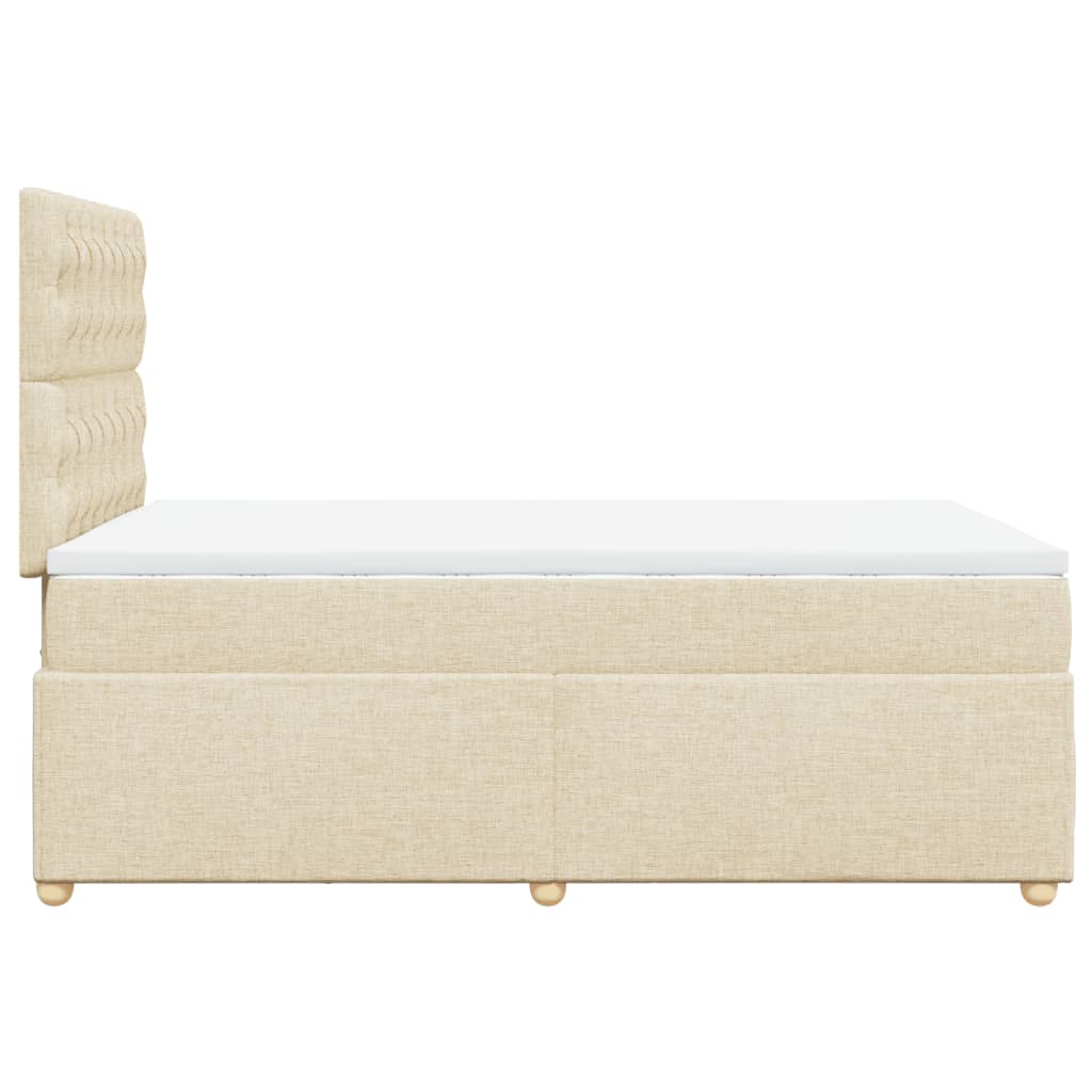 Boxspring met matras stof crèmekleurig 120x190 cm Bedden & bedframes | Creëer jouw Trendy Thuis | Gratis bezorgd & Retour | Trendy.nl