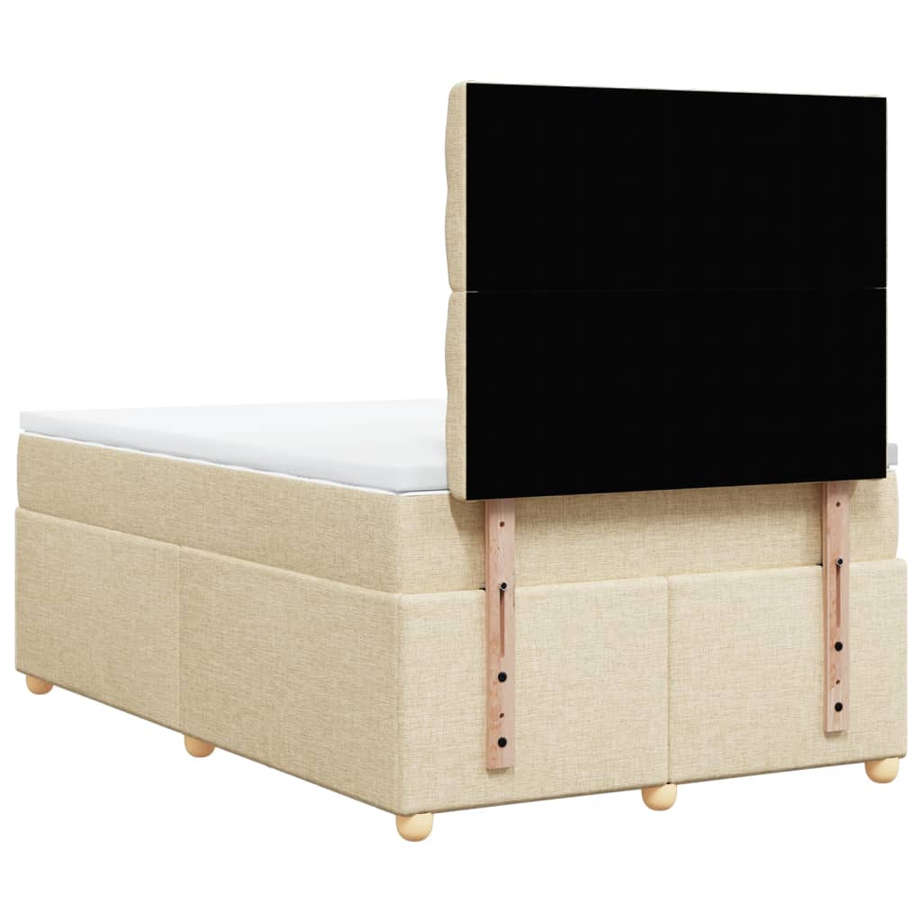 Boxspring met matras stof crèmekleurig 120x190 cm Bedden & bedframes | Creëer jouw Trendy Thuis | Gratis bezorgd & Retour | Trendy.nl