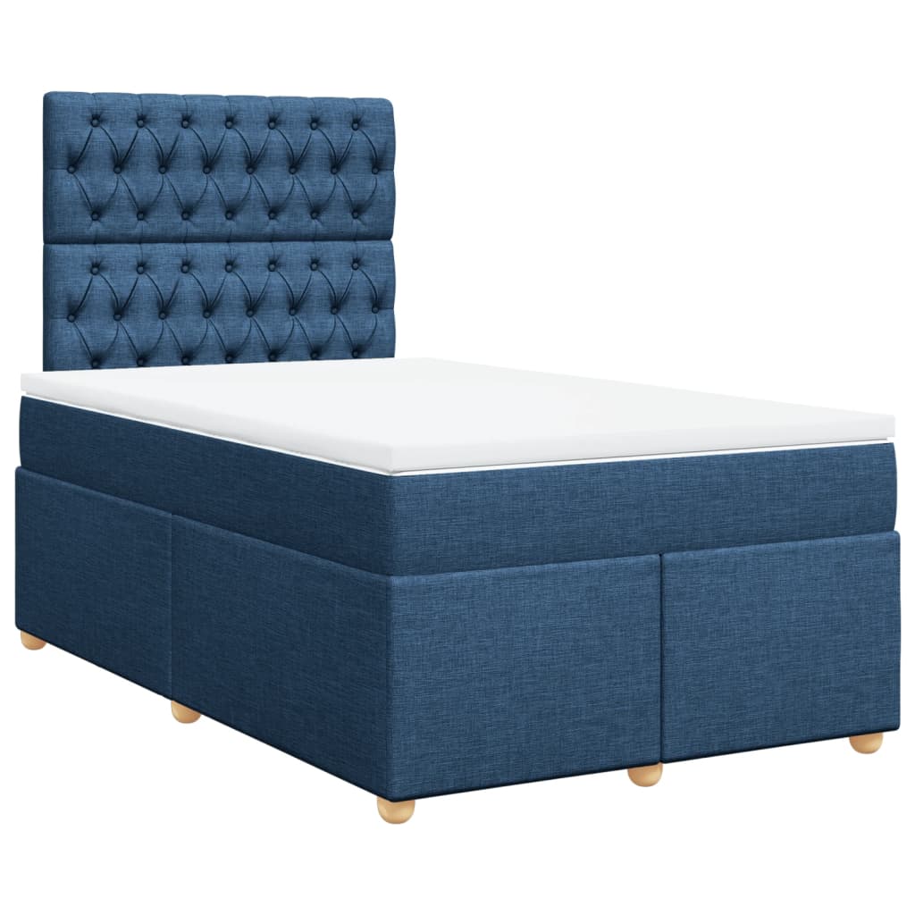 Boxspring met matras stof blauw 120x190 cm Bedden & bedframes | Creëer jouw Trendy Thuis | Gratis bezorgd & Retour | Trendy.nl