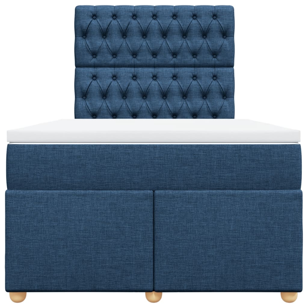 Boxspring met matras stof blauw 120x190 cm Bedden & bedframes | Creëer jouw Trendy Thuis | Gratis bezorgd & Retour | Trendy.nl