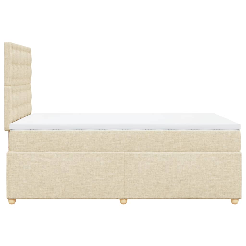 Boxspring met matras stof crèmekleurig 120x190 cm Bedden & bedframes | Creëer jouw Trendy Thuis | Gratis bezorgd & Retour | Trendy.nl