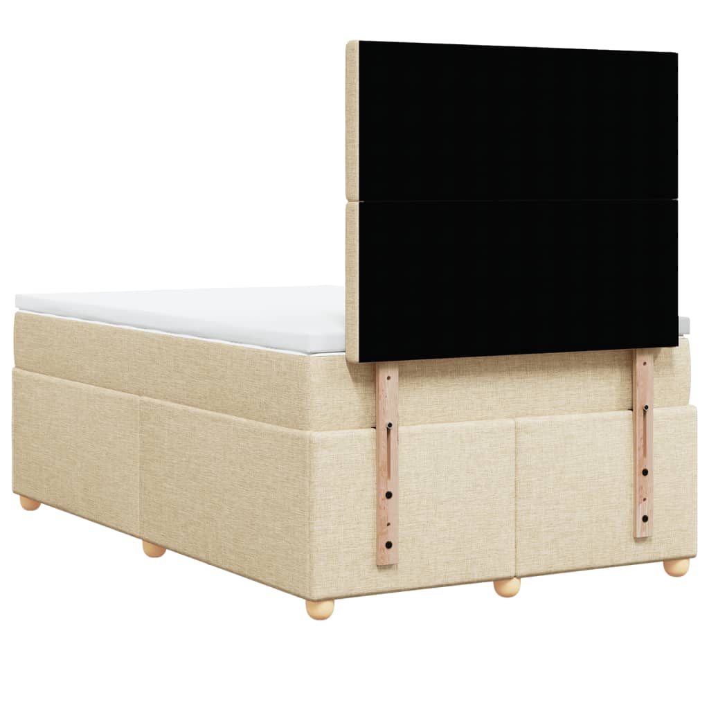 Boxspring met matras stof crèmekleurig 120x190 cm Bedden & bedframes | Creëer jouw Trendy Thuis | Gratis bezorgd & Retour | Trendy.nl