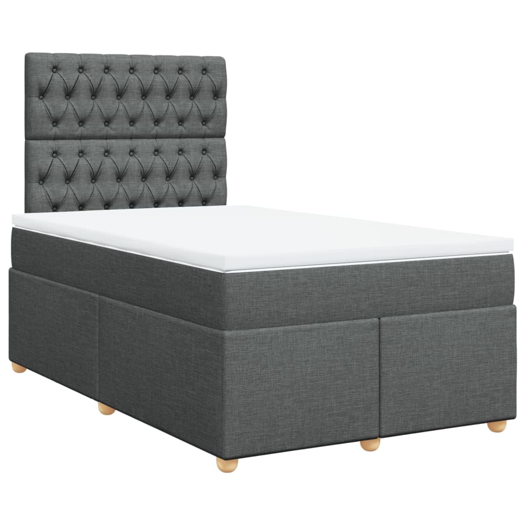 Boxspring met matras stof donkergrijs 120x200 cm Bedden & bedframes | Creëer jouw Trendy Thuis | Gratis bezorgd & Retour | Trendy.nl