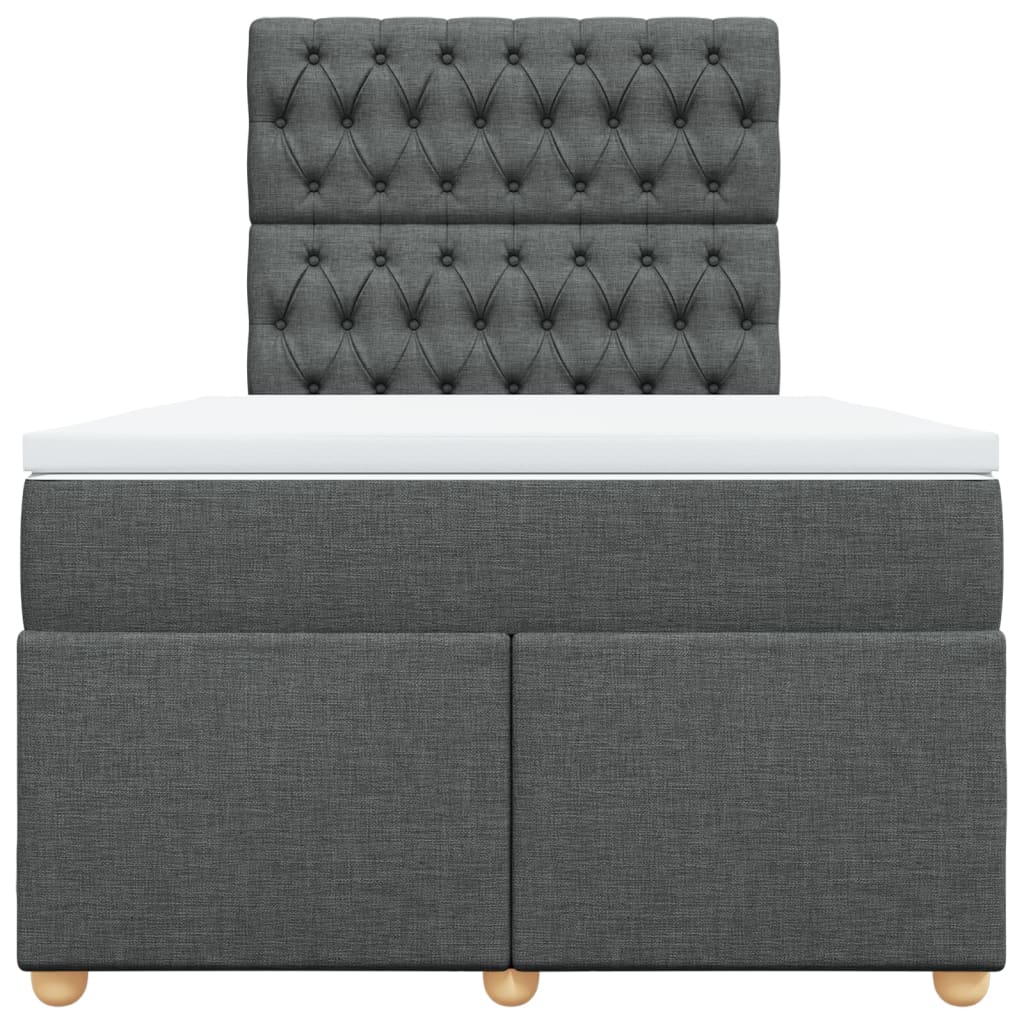 Boxspring met matras stof donkergrijs 120x200 cm Bedden & bedframes | Creëer jouw Trendy Thuis | Gratis bezorgd & Retour | Trendy.nl