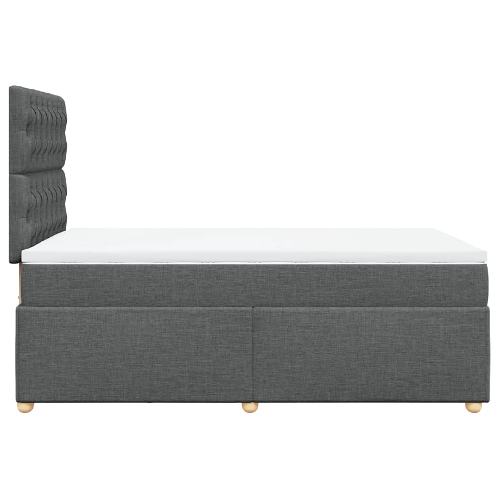 Boxspring met matras stof donkergrijs 120x200 cm Bedden & bedframes | Creëer jouw Trendy Thuis | Gratis bezorgd & Retour | Trendy.nl