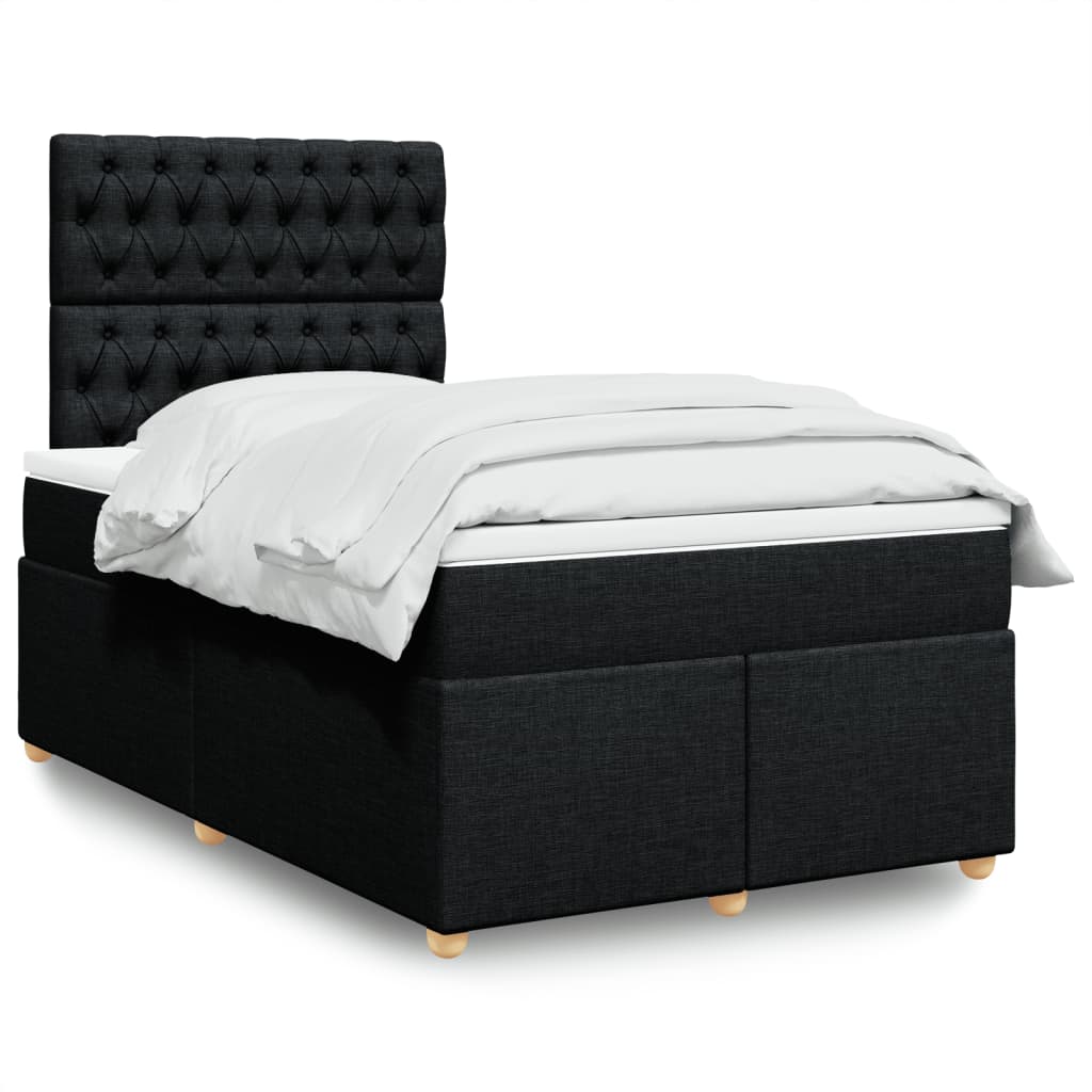 Boxspring met matras stof zwart 120x200 cm Bedden & bedframes | Creëer jouw Trendy Thuis | Gratis bezorgd & Retour | Trendy.nl