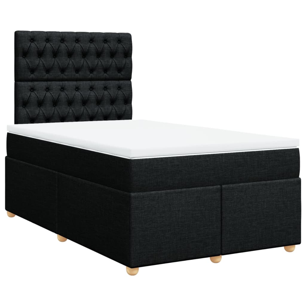 Boxspring met matras stof zwart 120x200 cm Bedden & bedframes | Creëer jouw Trendy Thuis | Gratis bezorgd & Retour | Trendy.nl