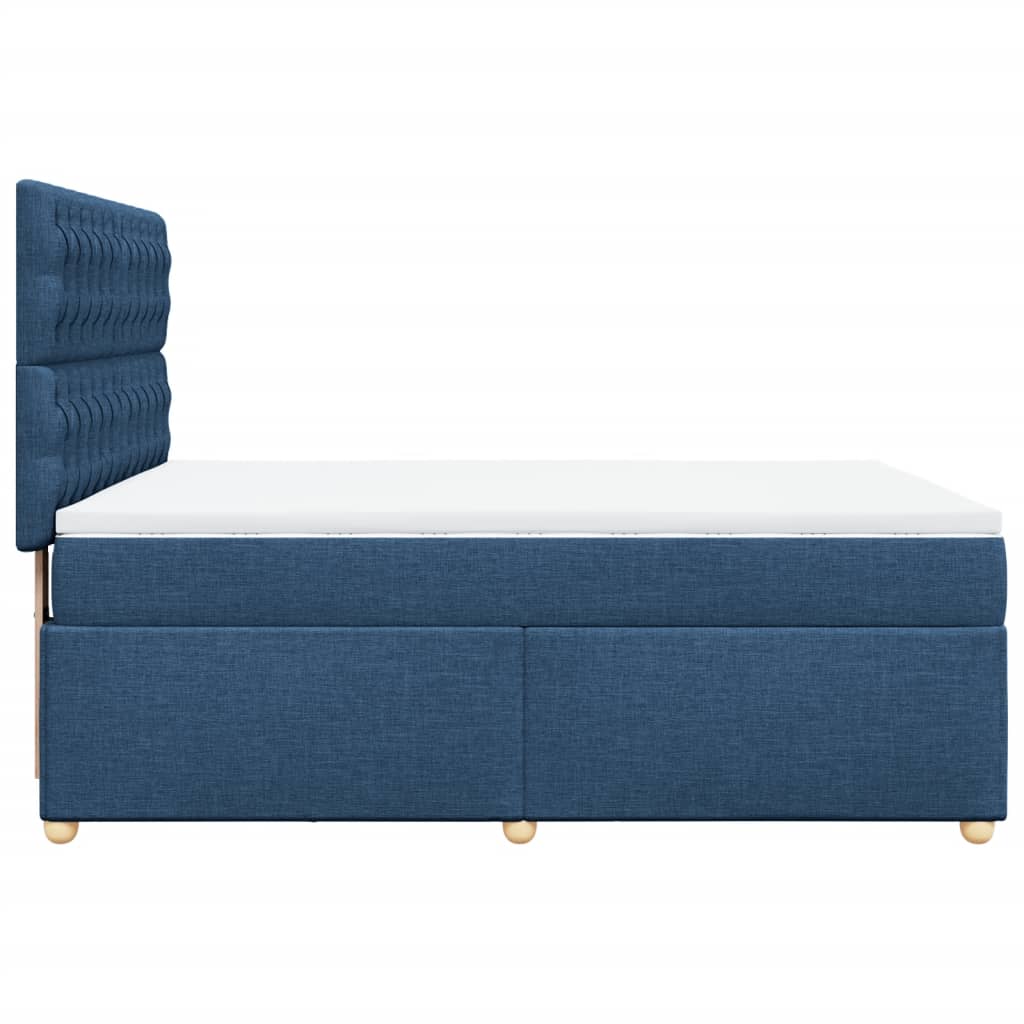 Boxspring met matras stof blauw 140x190 cm Bedden & bedframes | Creëer jouw Trendy Thuis | Gratis bezorgd & Retour | Trendy.nl