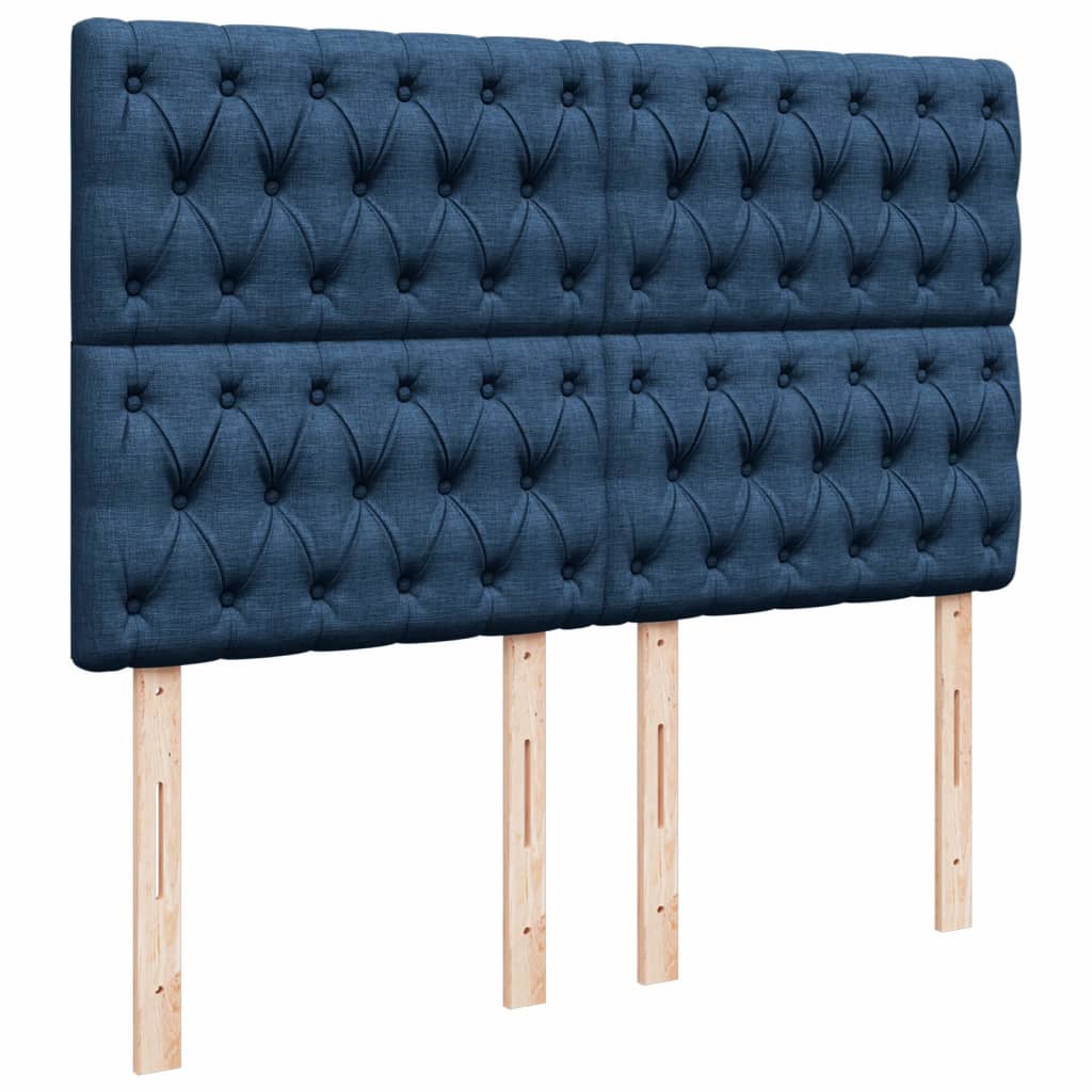 Boxspring met matras stof blauw 140x190 cm Bedden & bedframes | Creëer jouw Trendy Thuis | Gratis bezorgd & Retour | Trendy.nl