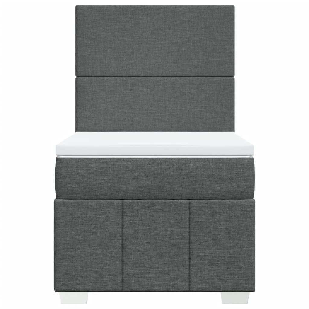 Boxspring met matras stof donkergrijs 90x190 cm Bedden & bedframes | Creëer jouw Trendy Thuis | Gratis bezorgd & Retour | Trendy.nl