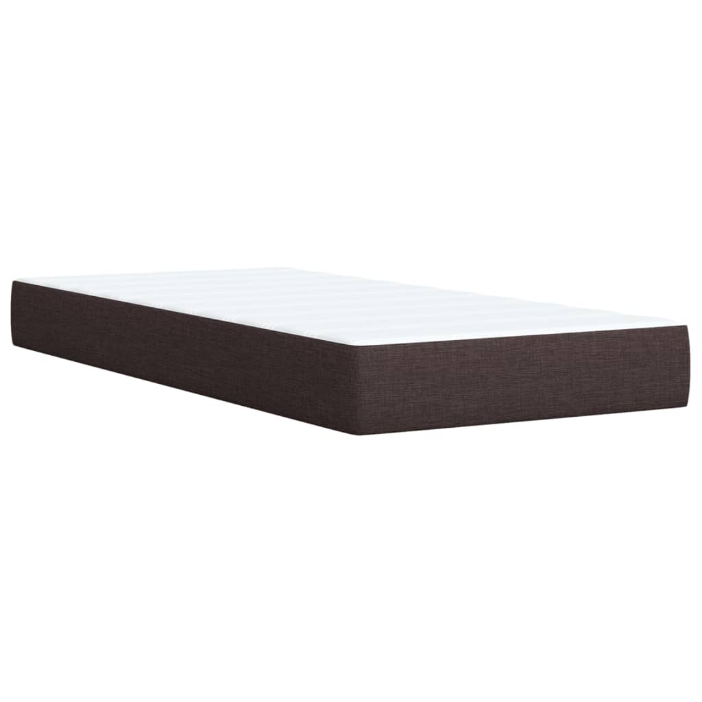 Boxspring met matras stof donkerbruin 90x190 cm Bedden & bedframes | Creëer jouw Trendy Thuis | Gratis bezorgd & Retour | Trendy.nl