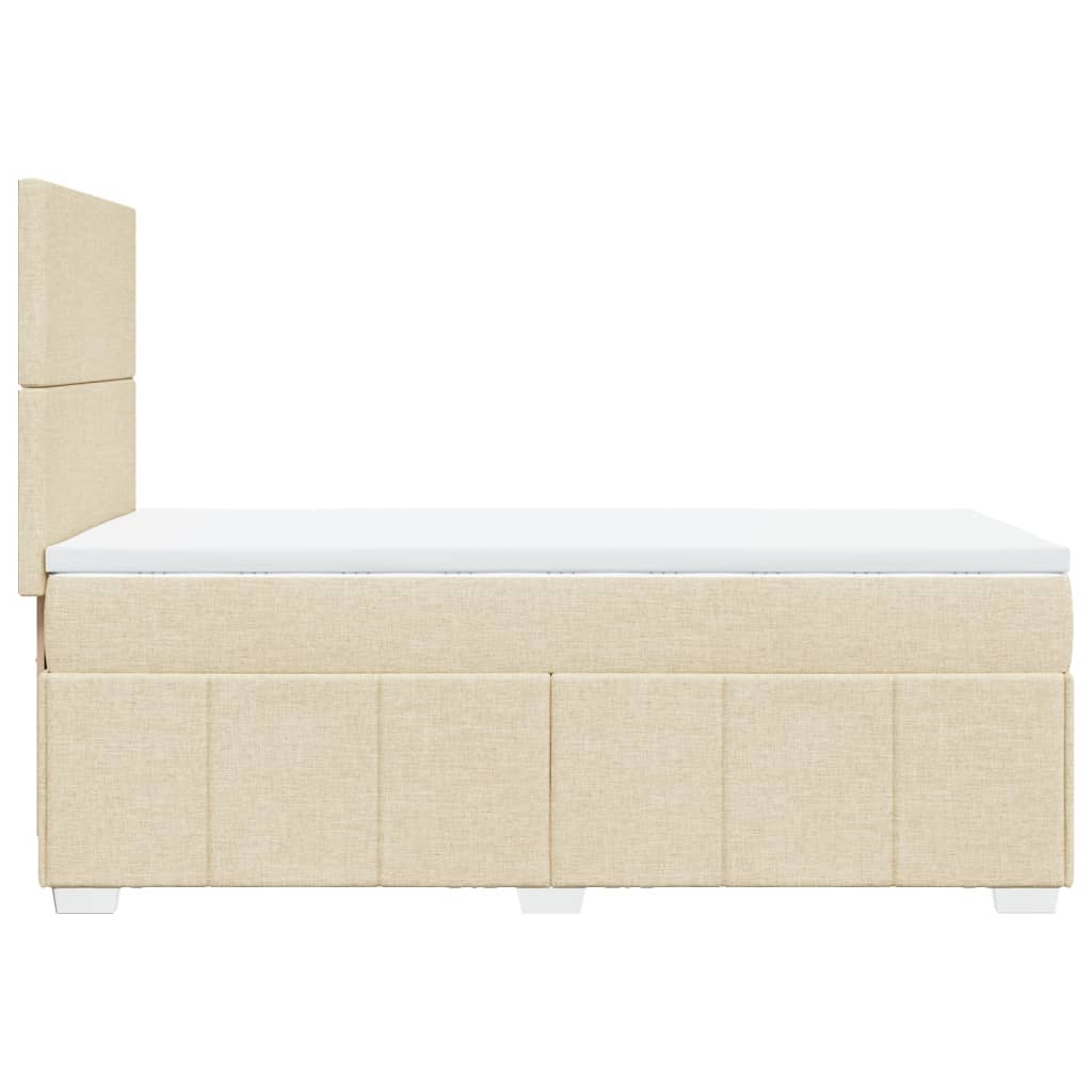 Boxspring met matras stof crèmekleurig 90x190 cm