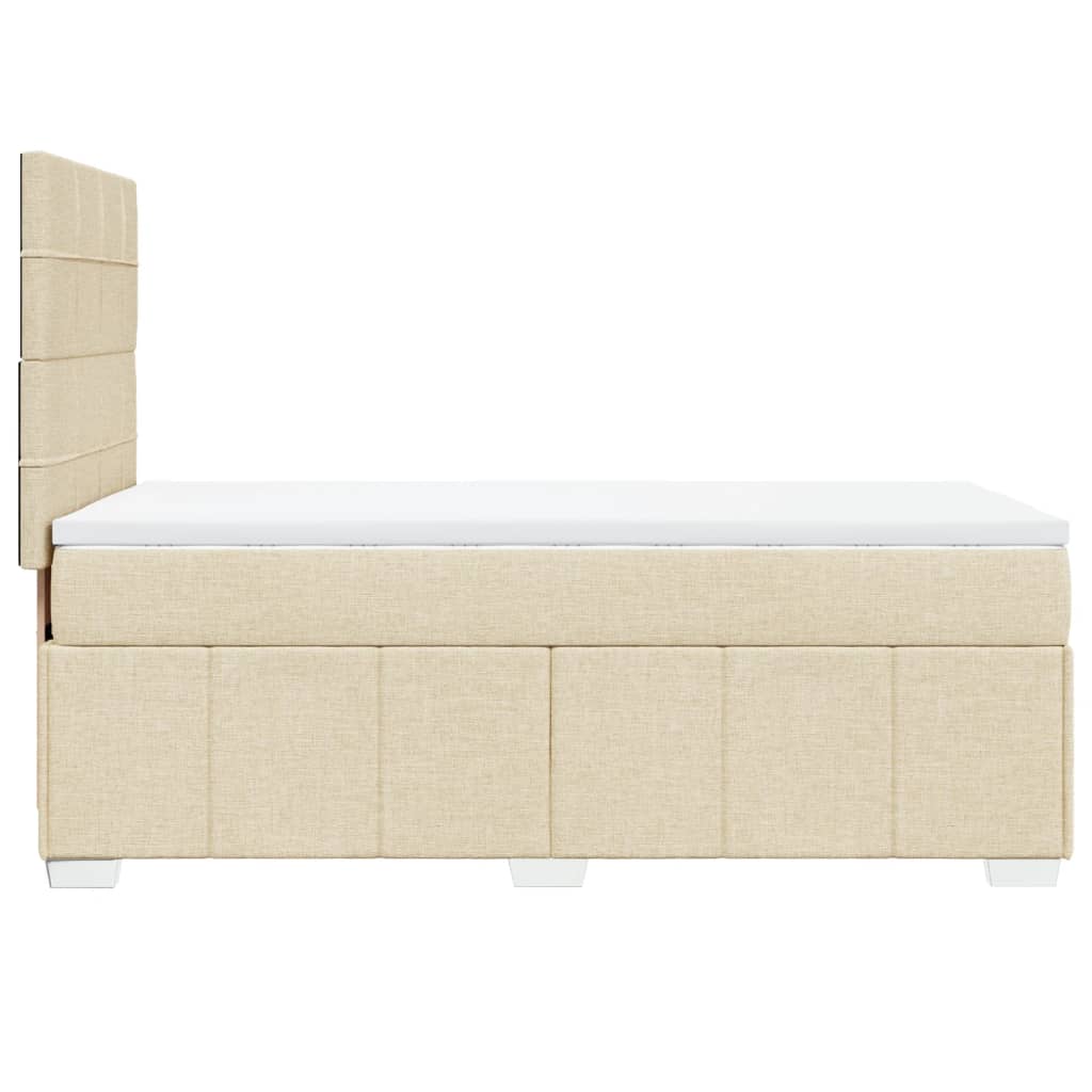 Boxspring met matras stof crèmekleurig 90x190 cm