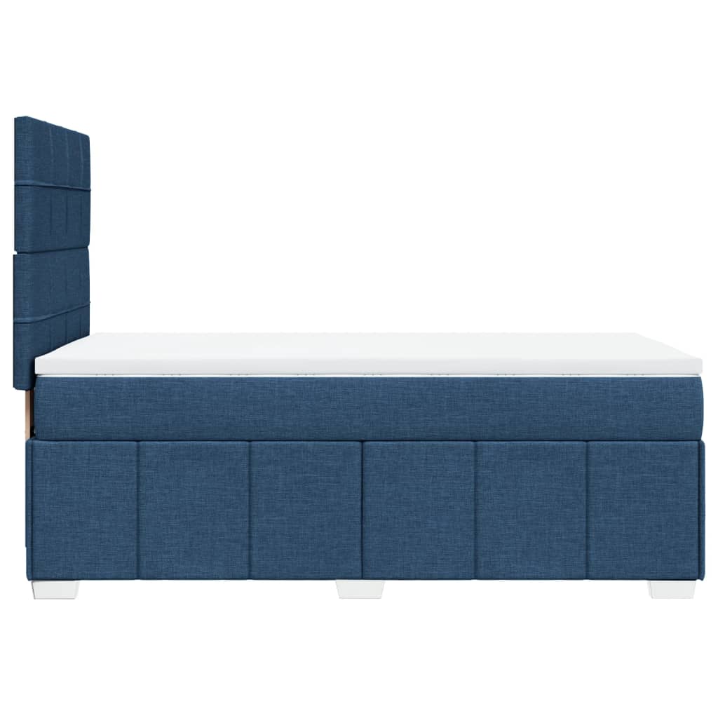 Boxspring met matras stof blauw 90x190 cm