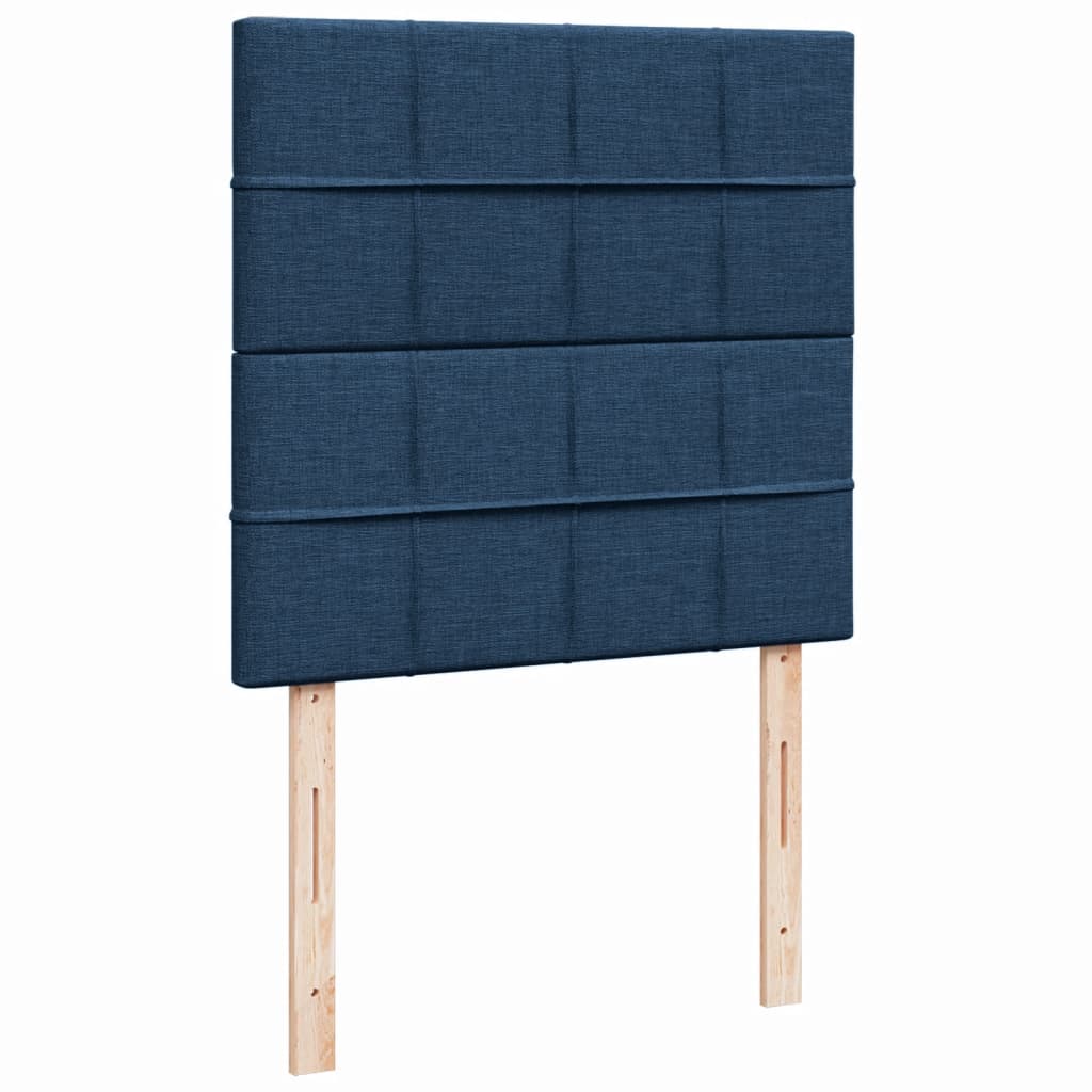 Boxspring met matras stof blauw 90x190 cm