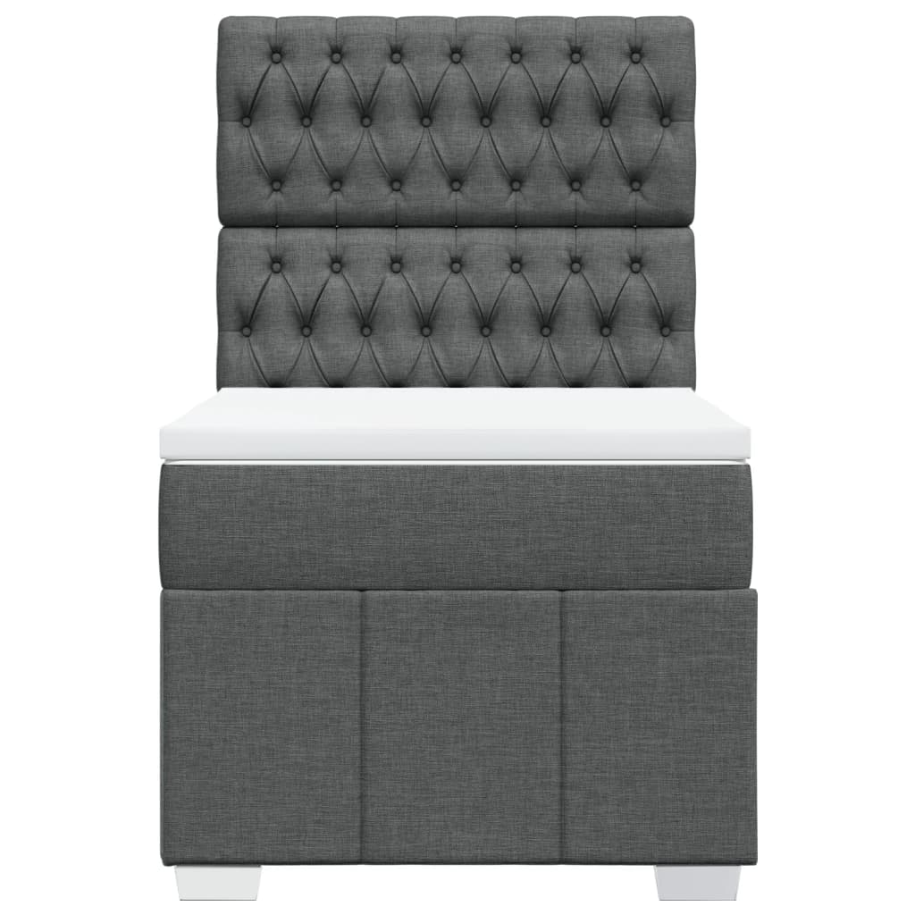 Boxspring met matras stof donkergrijs 90x190 cm Bedden & bedframes | Creëer jouw Trendy Thuis | Gratis bezorgd & Retour | Trendy.nl