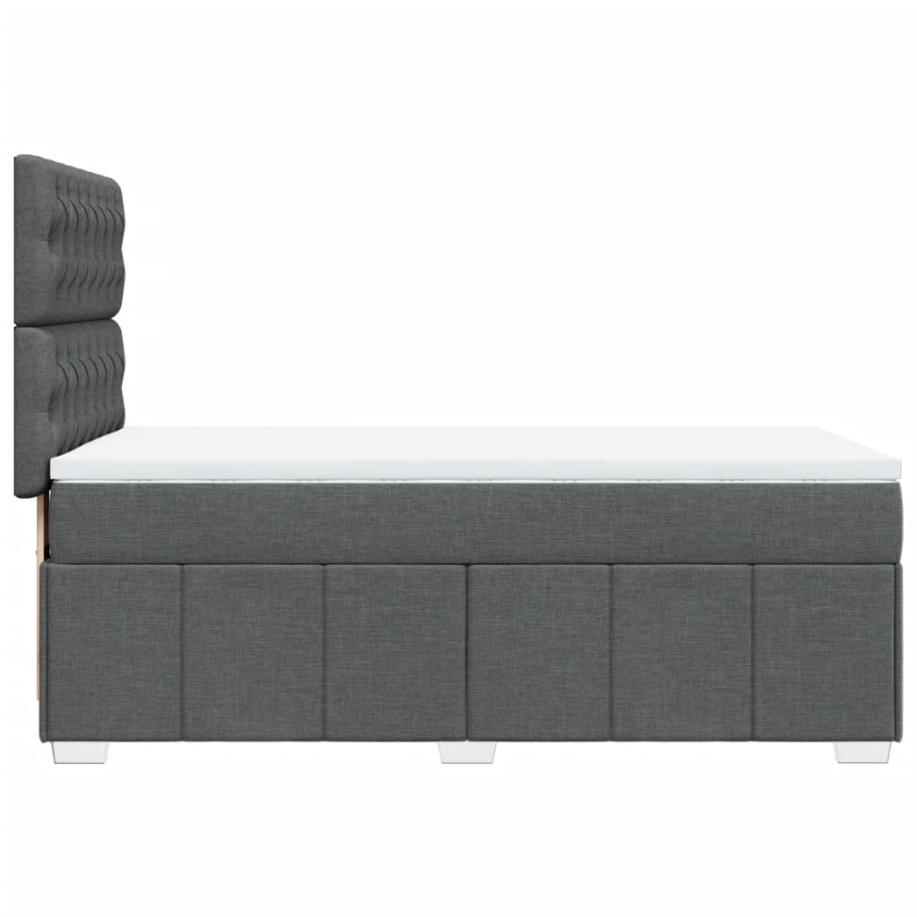 Boxspring met matras stof donkergrijs 90x190 cm Bedden & bedframes | Creëer jouw Trendy Thuis | Gratis bezorgd & Retour | Trendy.nl