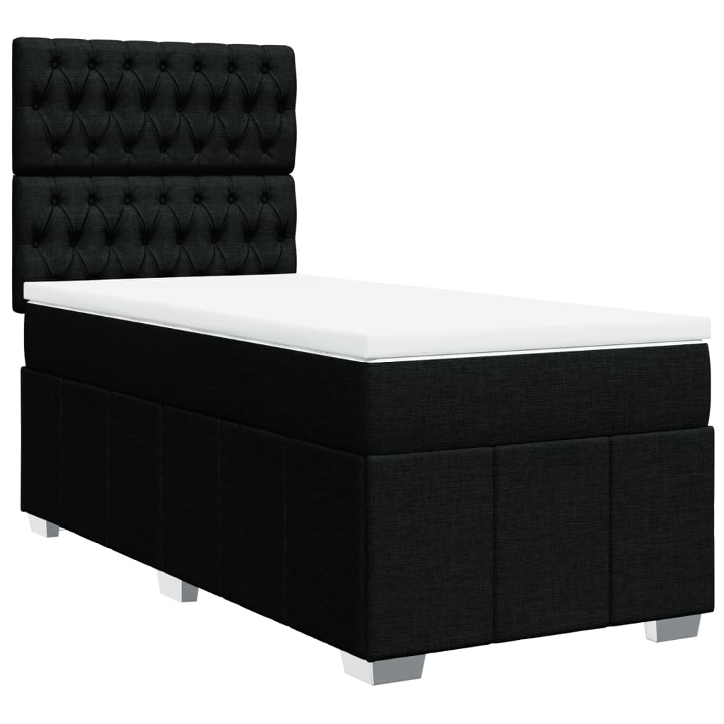 Boxspring met matras stof zwart 90x190 cm Bedden & bedframes | Creëer jouw Trendy Thuis | Gratis bezorgd & Retour | Trendy.nl