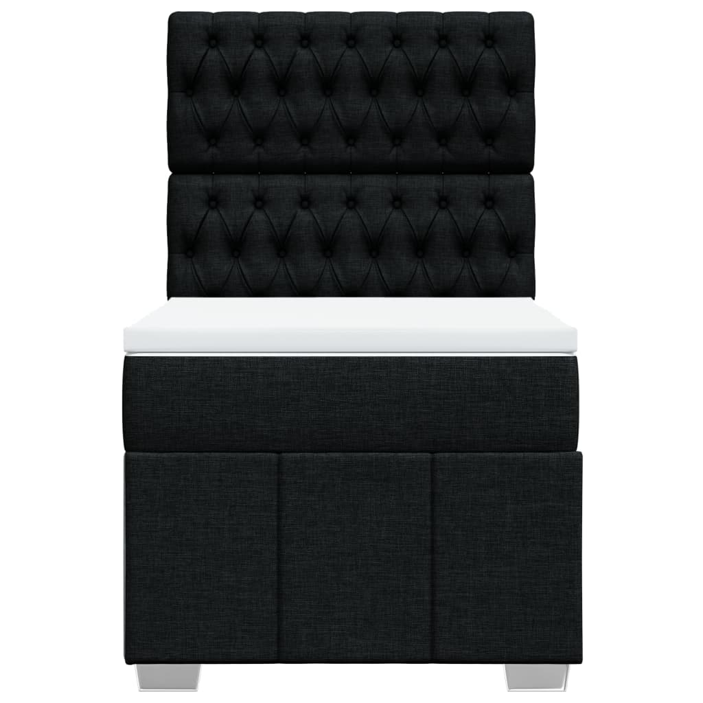 Boxspring met matras stof zwart 90x190 cm Bedden & bedframes | Creëer jouw Trendy Thuis | Gratis bezorgd & Retour | Trendy.nl