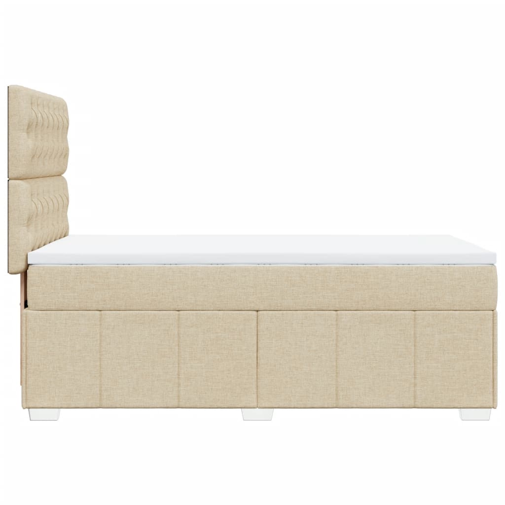 Boxspring met matras stof crèmekleurig 90x190 cm