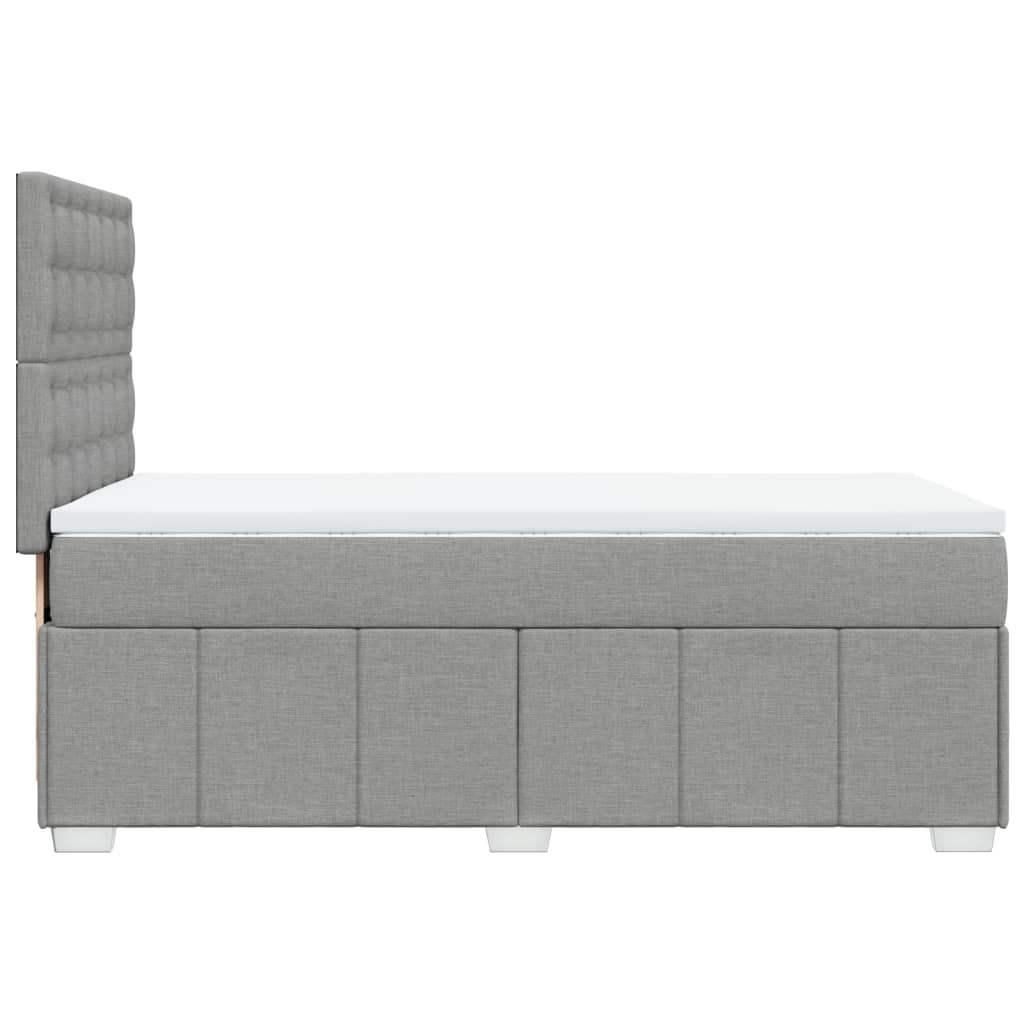 Boxspring met matras stof lichtgrijs 90x190 cm