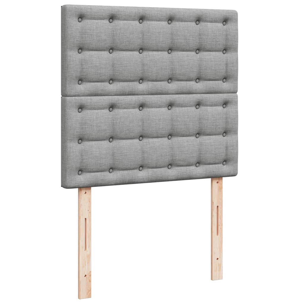 Boxspring met matras stof lichtgrijs 90x190 cm Bedden & bedframes | Creëer jouw Trendy Thuis | Gratis bezorgd & Retour | Trendy.nl