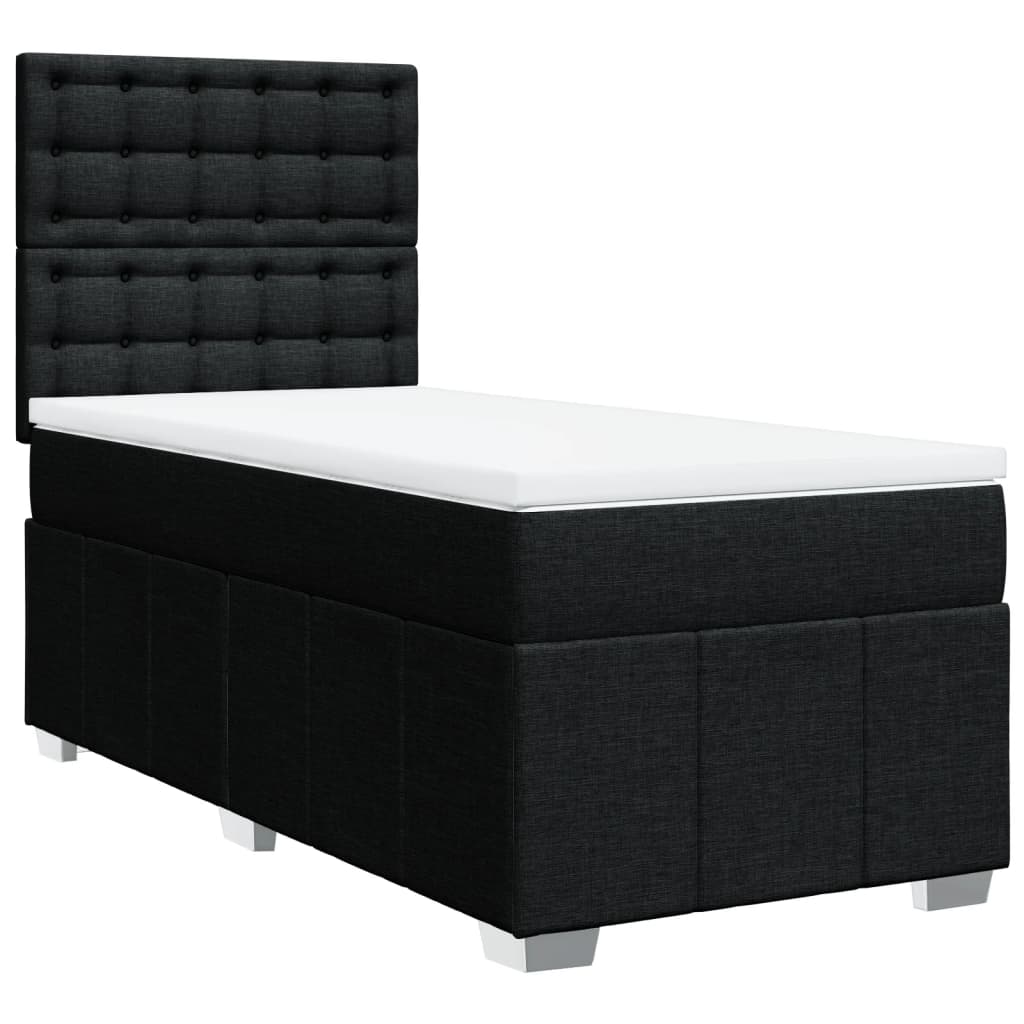 Boxspring met matras stof zwart 90x190 cm Bedden & bedframes | Creëer jouw Trendy Thuis | Gratis bezorgd & Retour | Trendy.nl