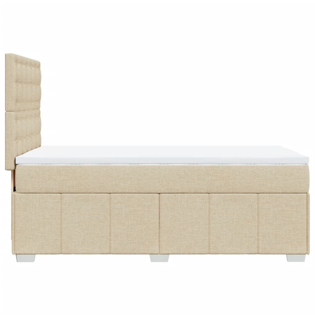 Boxspring met matras stof crèmekleurig 90x190 cm Bedden & bedframes | Creëer jouw Trendy Thuis | Gratis bezorgd & Retour | Trendy.nl