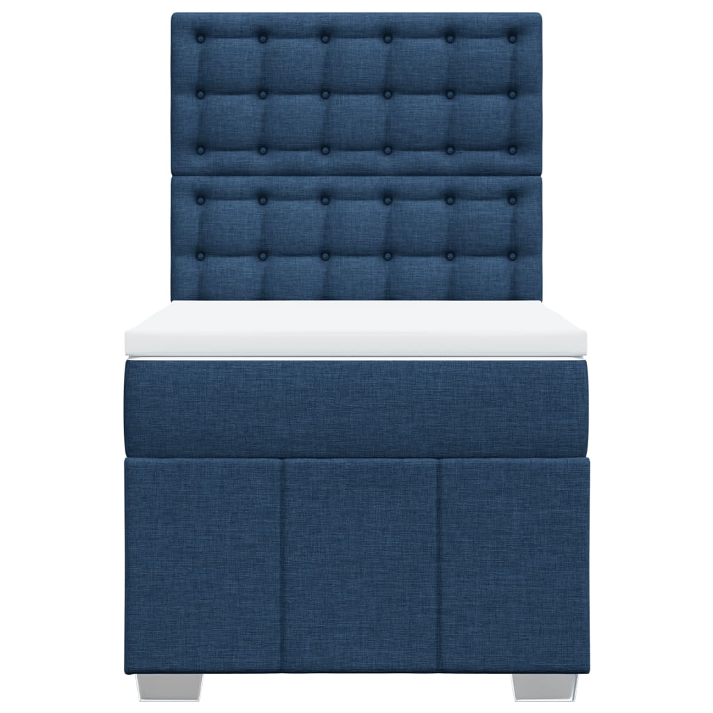 Boxspring met matras stof blauw 90x190 cm Bedden & bedframes | Creëer jouw Trendy Thuis | Gratis bezorgd & Retour | Trendy.nl