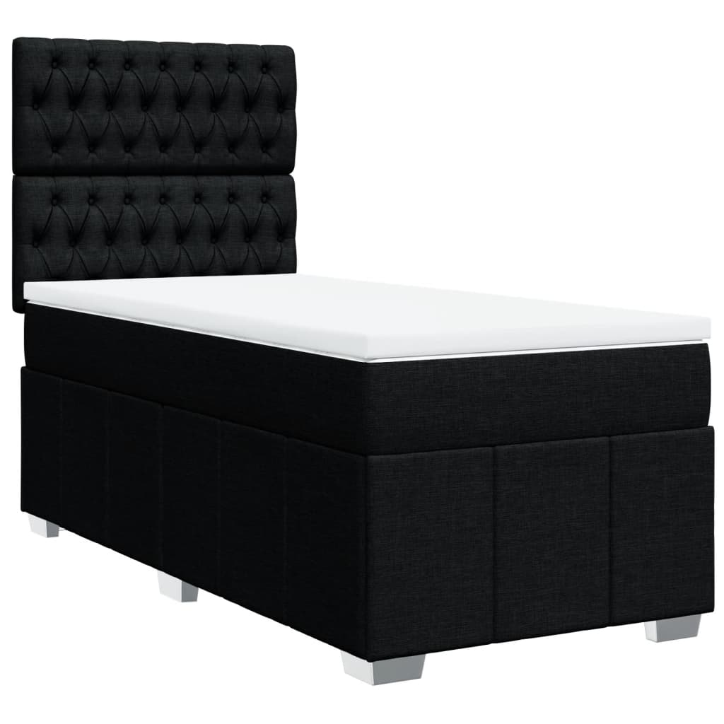 Boxspring met matras stof zwart 100x200 cm Bedden & bedframes | Creëer jouw Trendy Thuis | Gratis bezorgd & Retour | Trendy.nl