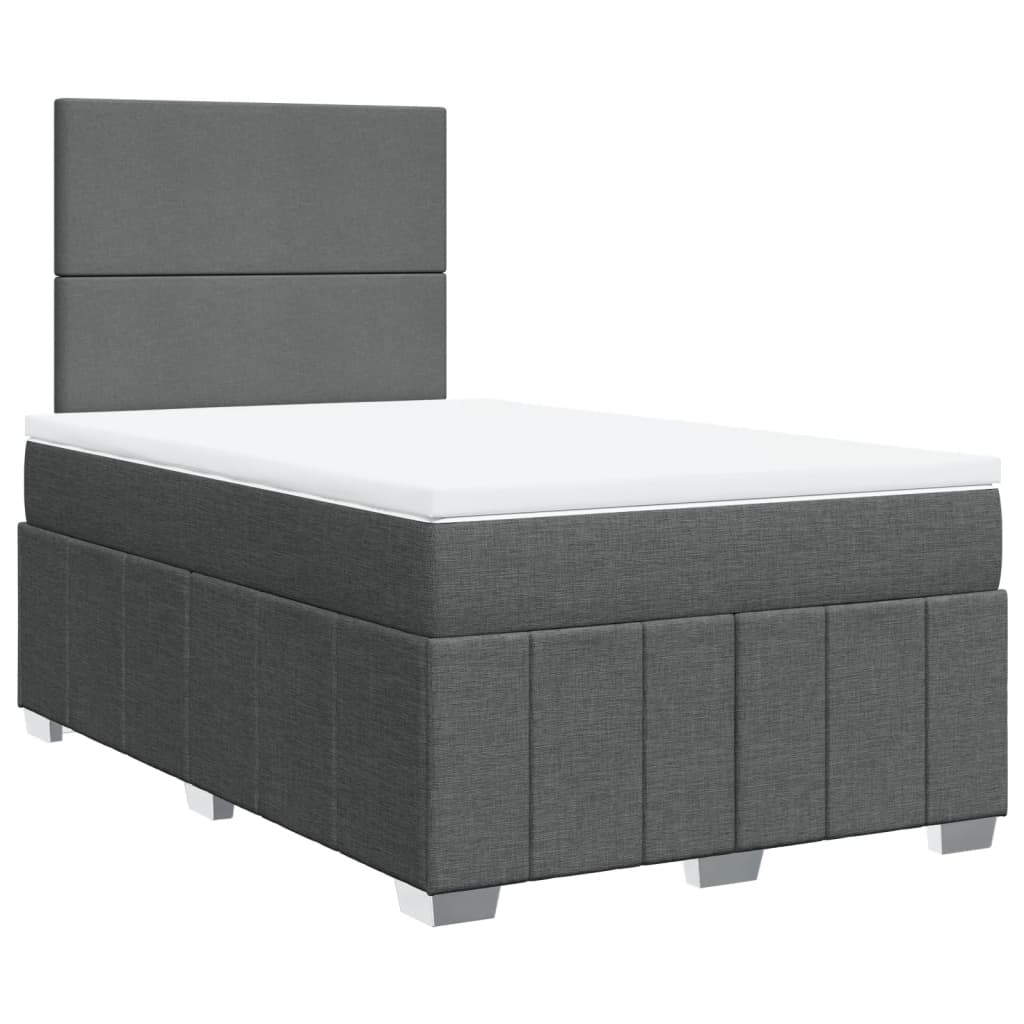 Boxspring met matras stof donkergrijs 120x190 cm Bedden & bedframes | Creëer jouw Trendy Thuis | Gratis bezorgd & Retour | Trendy.nl