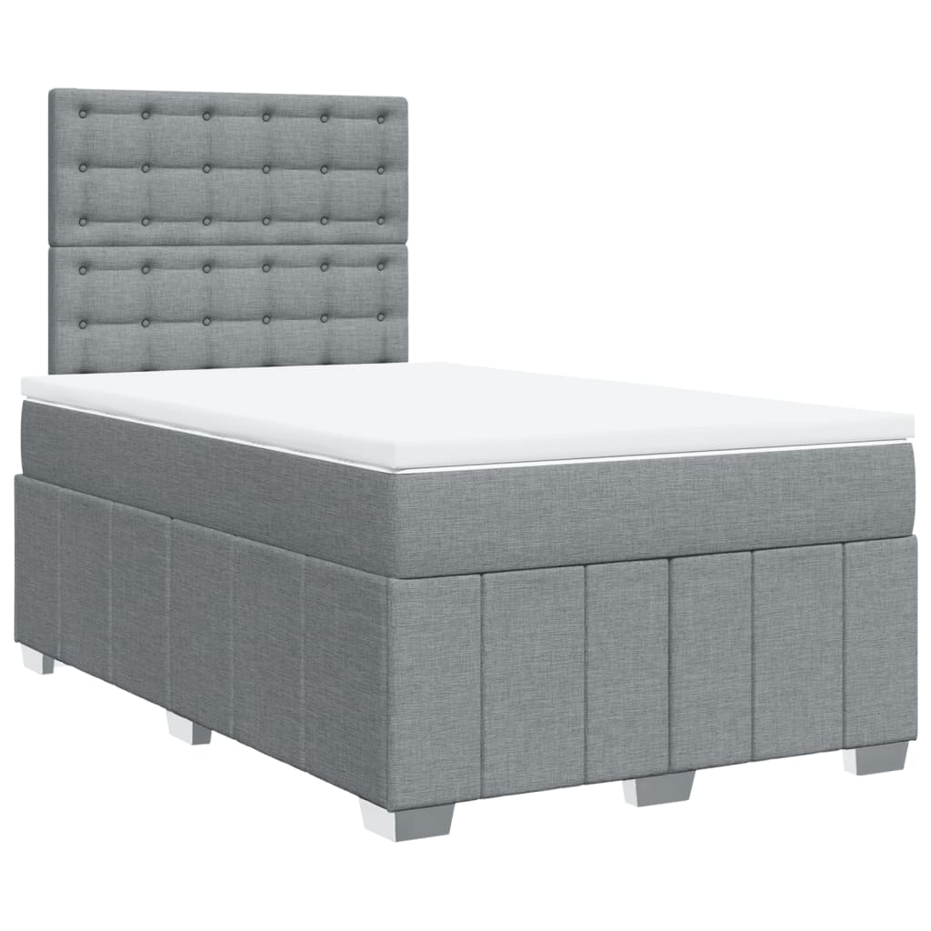 Boxspring met matras stof lichtgrijs 120x190 cm Bedden & bedframes | Creëer jouw Trendy Thuis | Gratis bezorgd & Retour | Trendy.nl