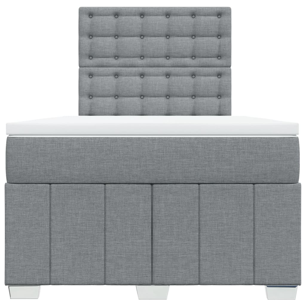 Boxspring met matras stof lichtgrijs 120x190 cm Bedden & bedframes | Creëer jouw Trendy Thuis | Gratis bezorgd & Retour | Trendy.nl