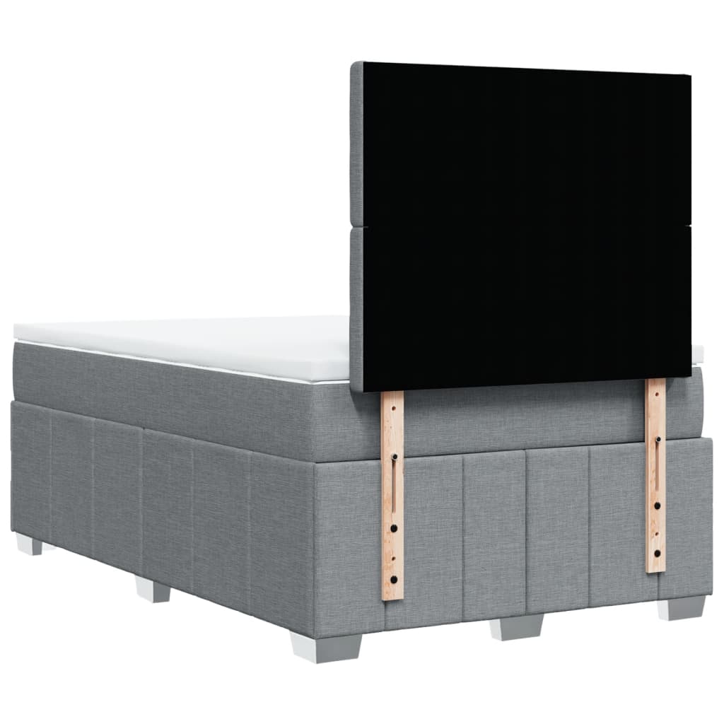 Boxspring met matras stof lichtgrijs 120x190 cm Bedden & bedframes | Creëer jouw Trendy Thuis | Gratis bezorgd & Retour | Trendy.nl