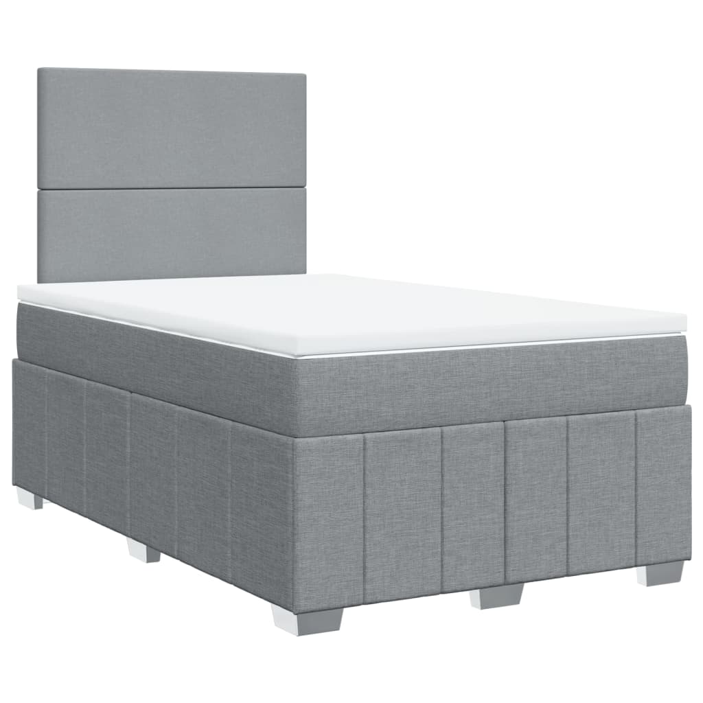 Boxspring met matras stof lichtgrijs 120x200 cm Bedden & bedframes | Creëer jouw Trendy Thuis | Gratis bezorgd & Retour | Trendy.nl