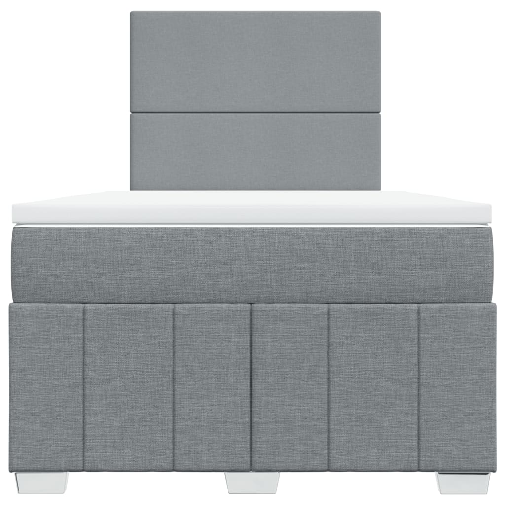 Boxspring met matras stof lichtgrijs 120x200 cm Bedden & bedframes | Creëer jouw Trendy Thuis | Gratis bezorgd & Retour | Trendy.nl