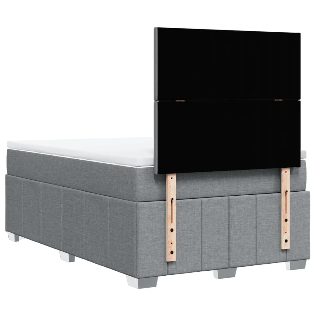 Boxspring met matras stof lichtgrijs 120x200 cm Bedden & bedframes | Creëer jouw Trendy Thuis | Gratis bezorgd & Retour | Trendy.nl