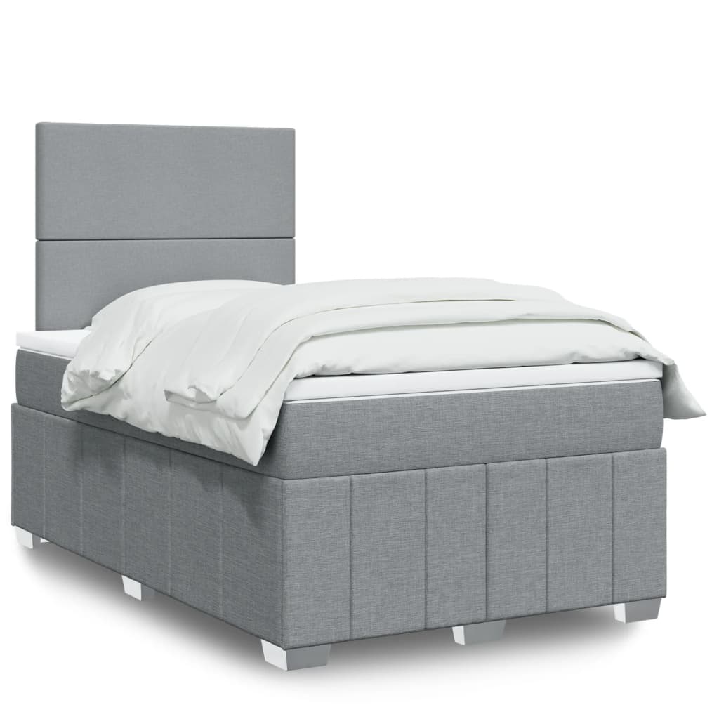 Boxspring met matras stof lichtgrijs 120x200 cm Bedden & bedframes | Creëer jouw Trendy Thuis | Gratis bezorgd & Retour | Trendy.nl