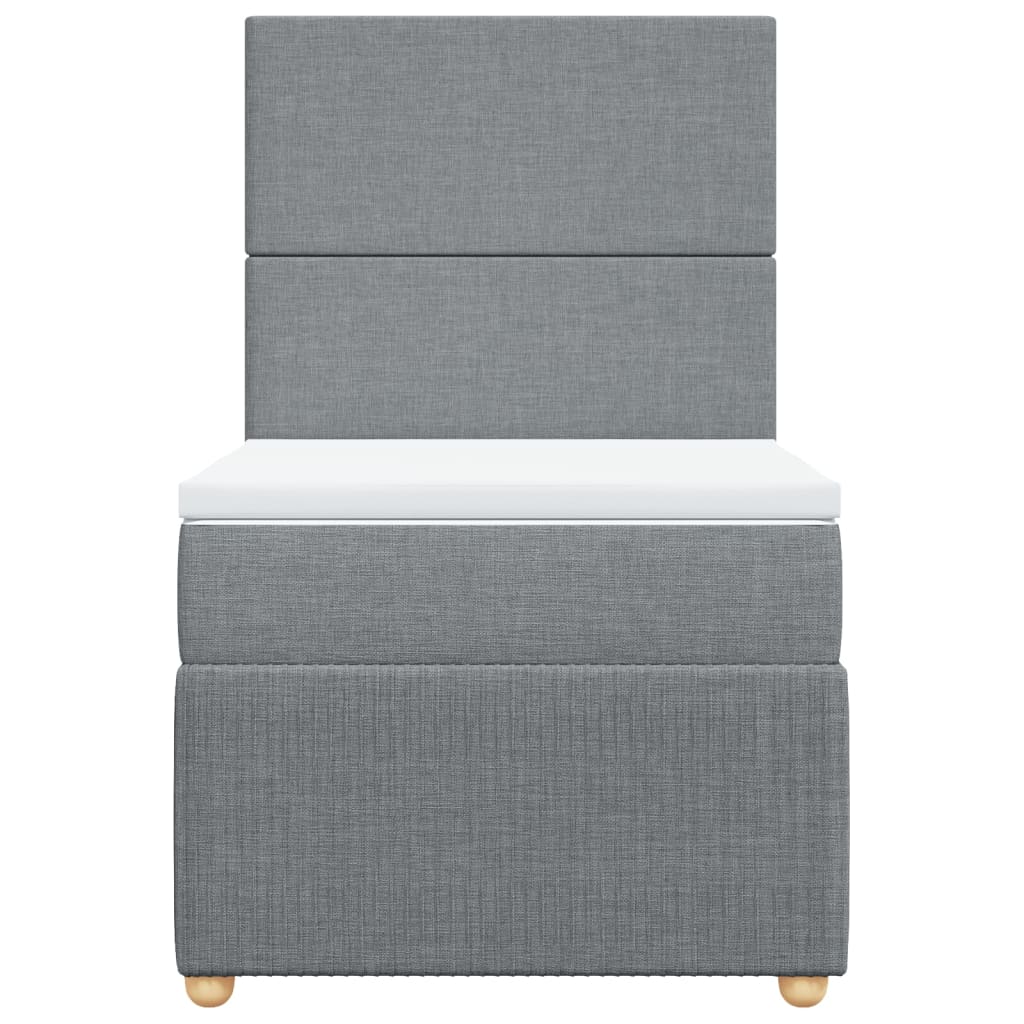 Boxspring met matras stof lichtgrijs 90x190 cm Bedden & bedframes | Creëer jouw Trendy Thuis | Gratis bezorgd & Retour | Trendy.nl