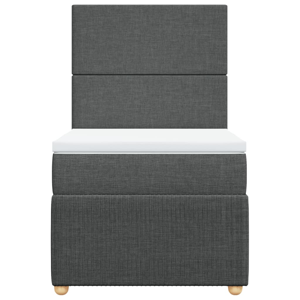 Boxspring met matras stof donkergrijs 90x190 cm Bedden & bedframes | Creëer jouw Trendy Thuis | Gratis bezorgd & Retour | Trendy.nl