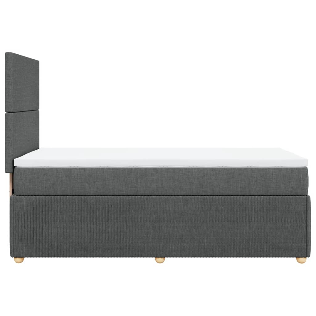 Boxspring met matras stof donkergrijs 90x190 cm Bedden & bedframes | Creëer jouw Trendy Thuis | Gratis bezorgd & Retour | Trendy.nl