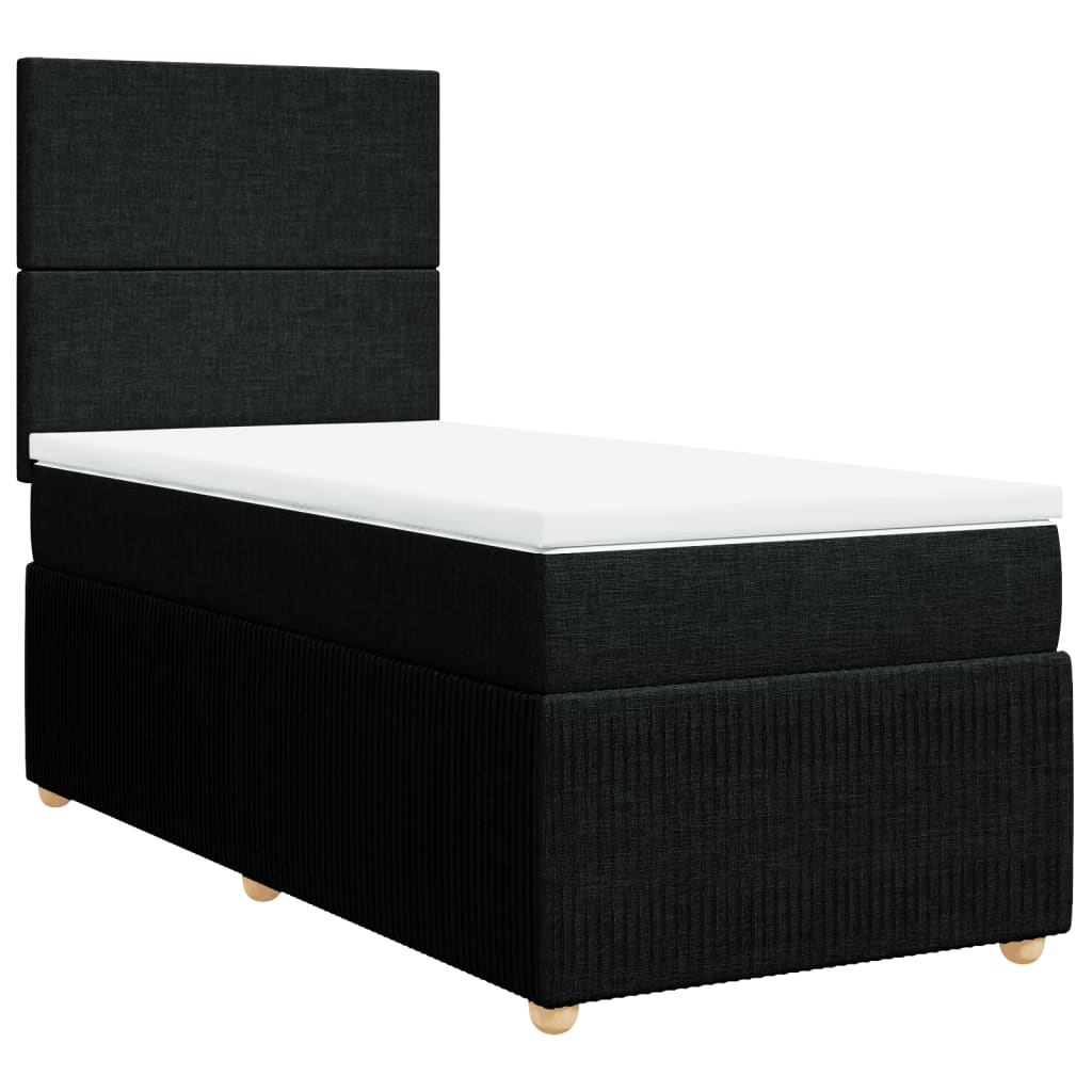 Boxspring met matras stof zwart 90x190 cm Bedden & bedframes | Creëer jouw Trendy Thuis | Gratis bezorgd & Retour | Trendy.nl