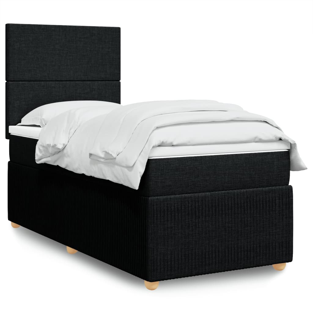 Boxspring met matras stof zwart 90x190 cm Bedden & bedframes | Creëer jouw Trendy Thuis | Gratis bezorgd & Retour | Trendy.nl