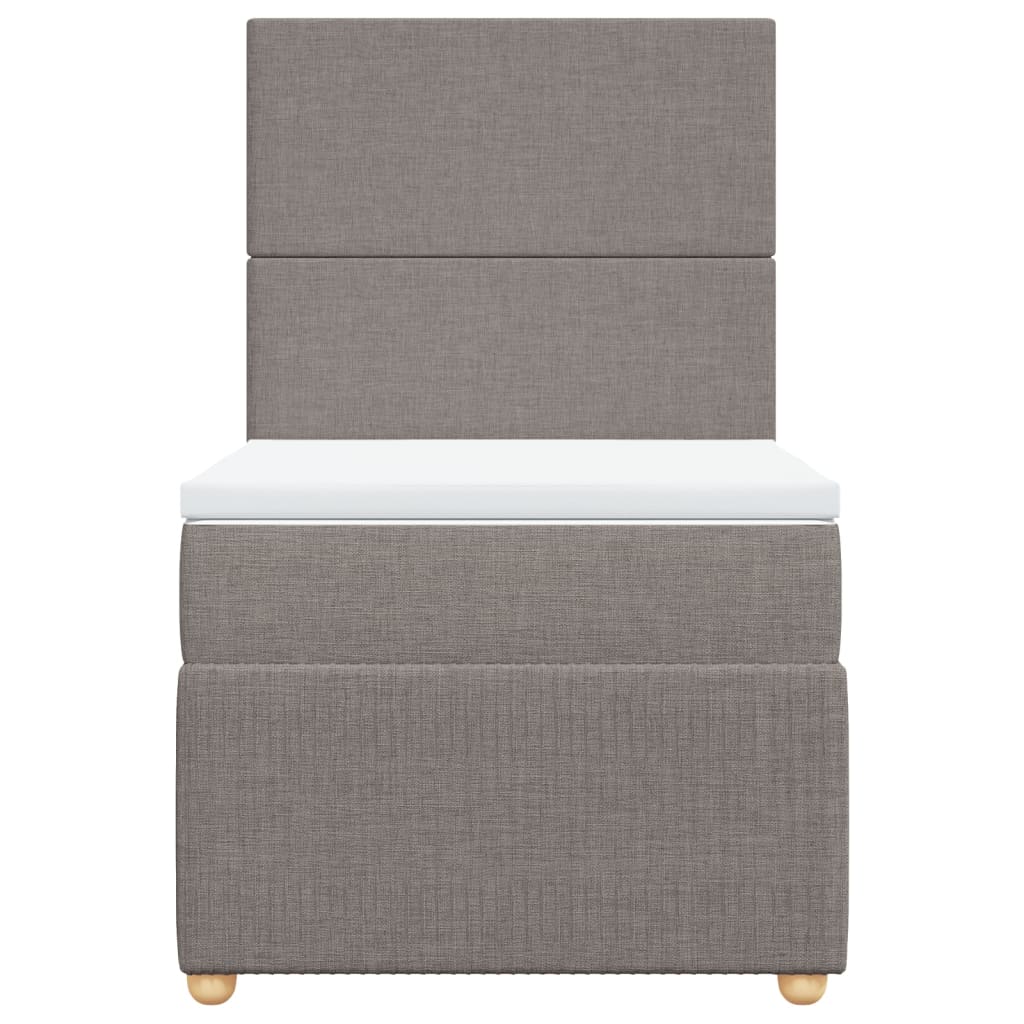 Boxspring met matras stof taupe 90x190 cm Bedden & bedframes | Creëer jouw Trendy Thuis | Gratis bezorgd & Retour | Trendy.nl