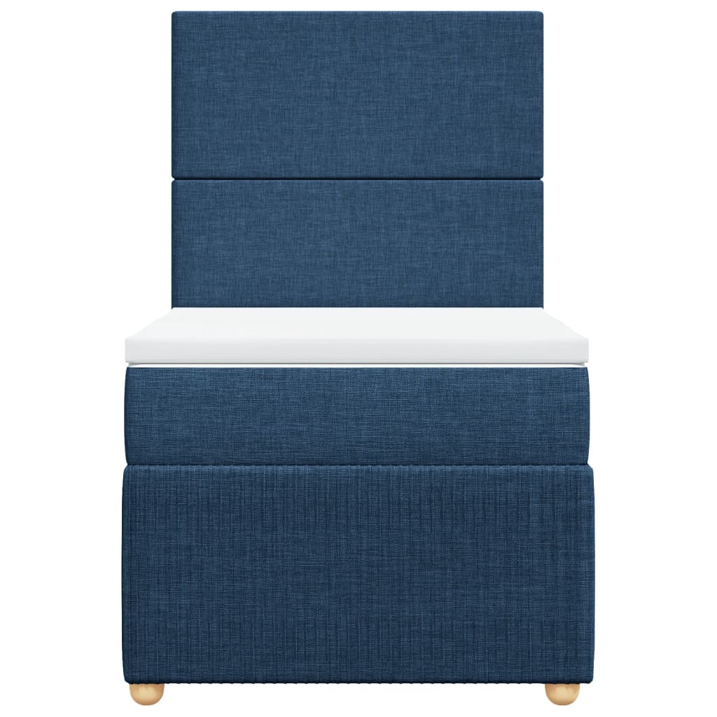 Boxspring met matras stof blauw 90x190 cm Bedden & bedframes | Creëer jouw Trendy Thuis | Gratis bezorgd & Retour | Trendy.nl