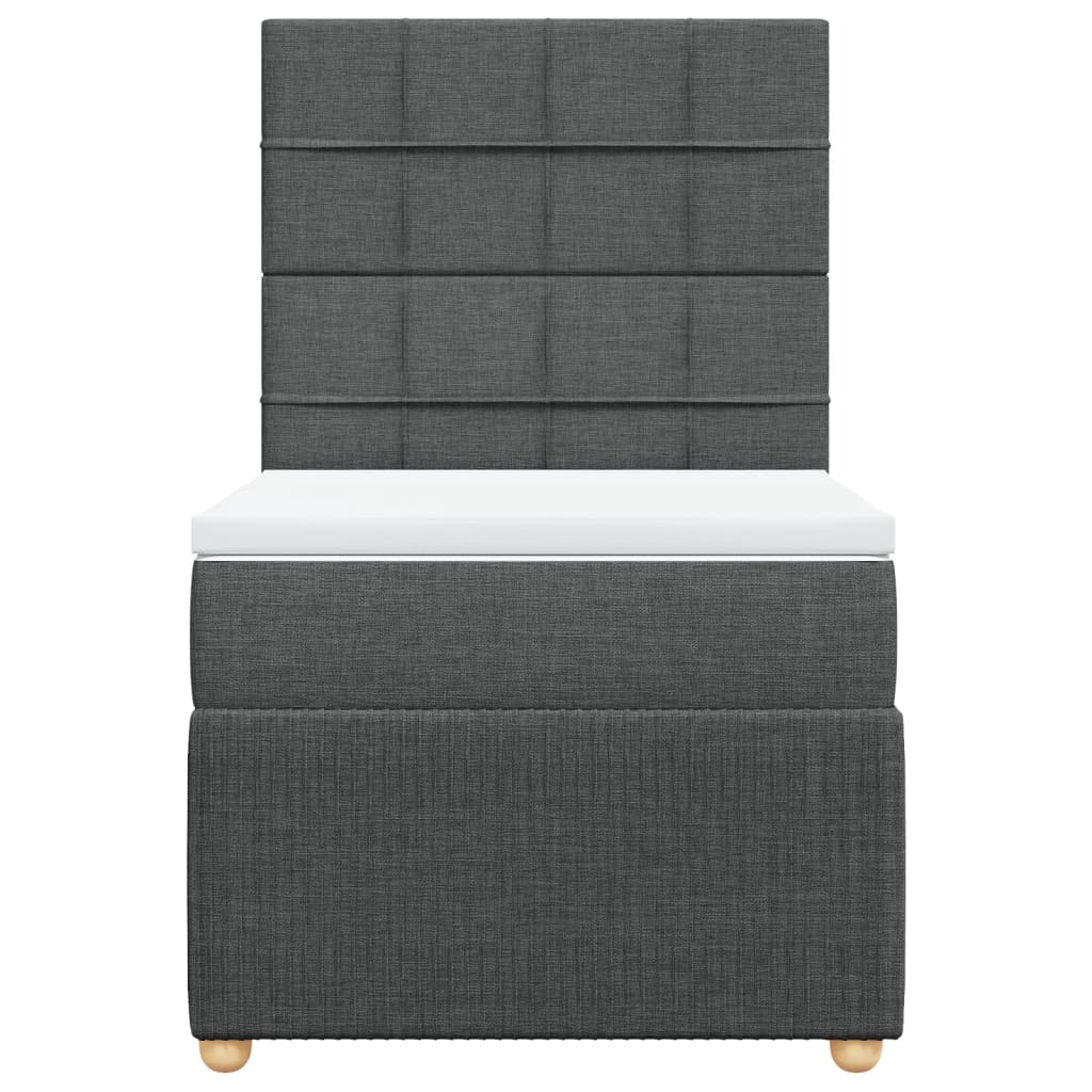 Boxspring met matras stof donkergrijs 90x190 cm Bedden & bedframes | Creëer jouw Trendy Thuis | Gratis bezorgd & Retour | Trendy.nl