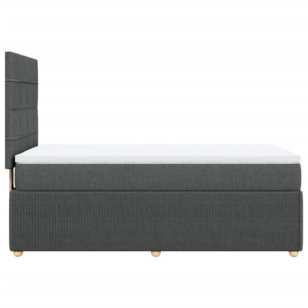 Boxspring met matras stof donkergrijs 90x190 cm Bedden & bedframes | Creëer jouw Trendy Thuis | Gratis bezorgd & Retour | Trendy.nl